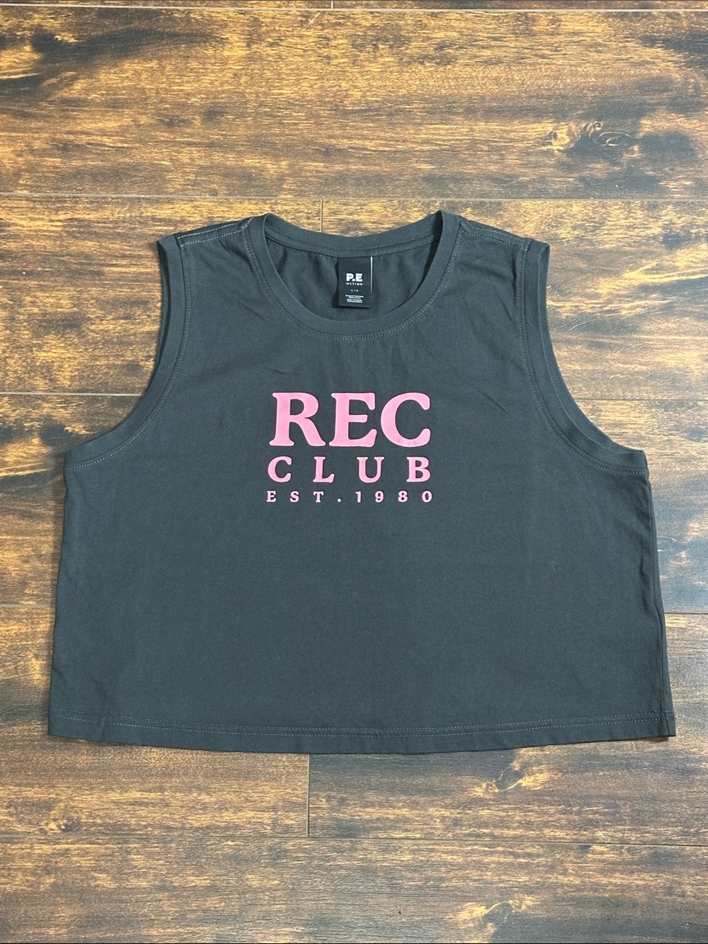 P.E Nation Rec Club Crop Tank Charcoal Pink L ๐